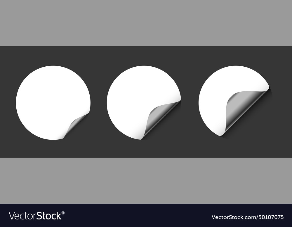 Set of realistic circular sheet curl mockup design