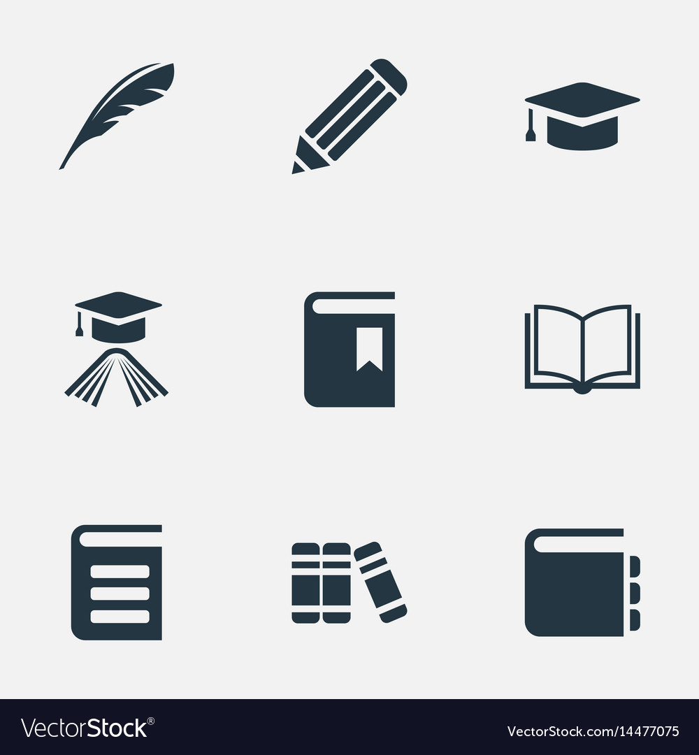 Set of simple reading icons