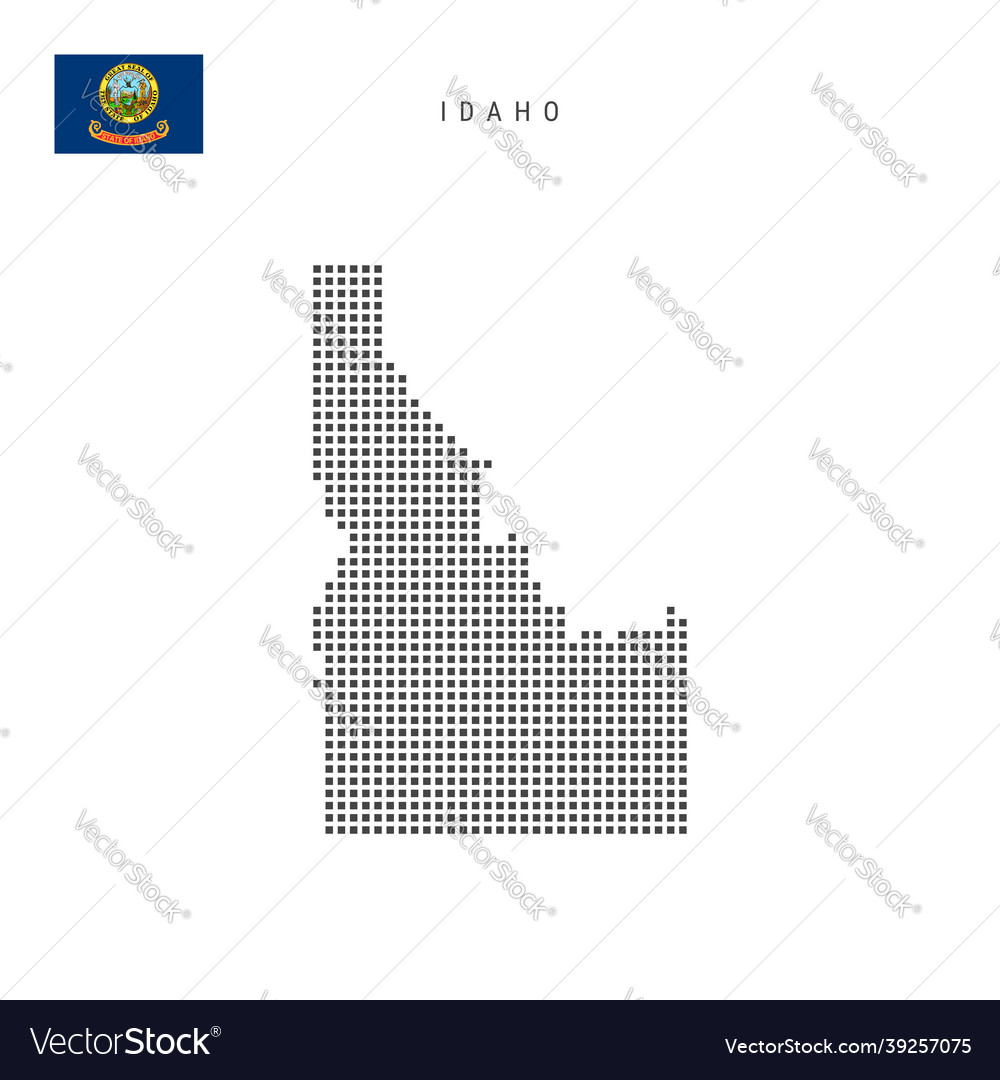 Square dots pattern map of idaho dotted pixel vector image Square dots pattern map of idaho dotted pixel