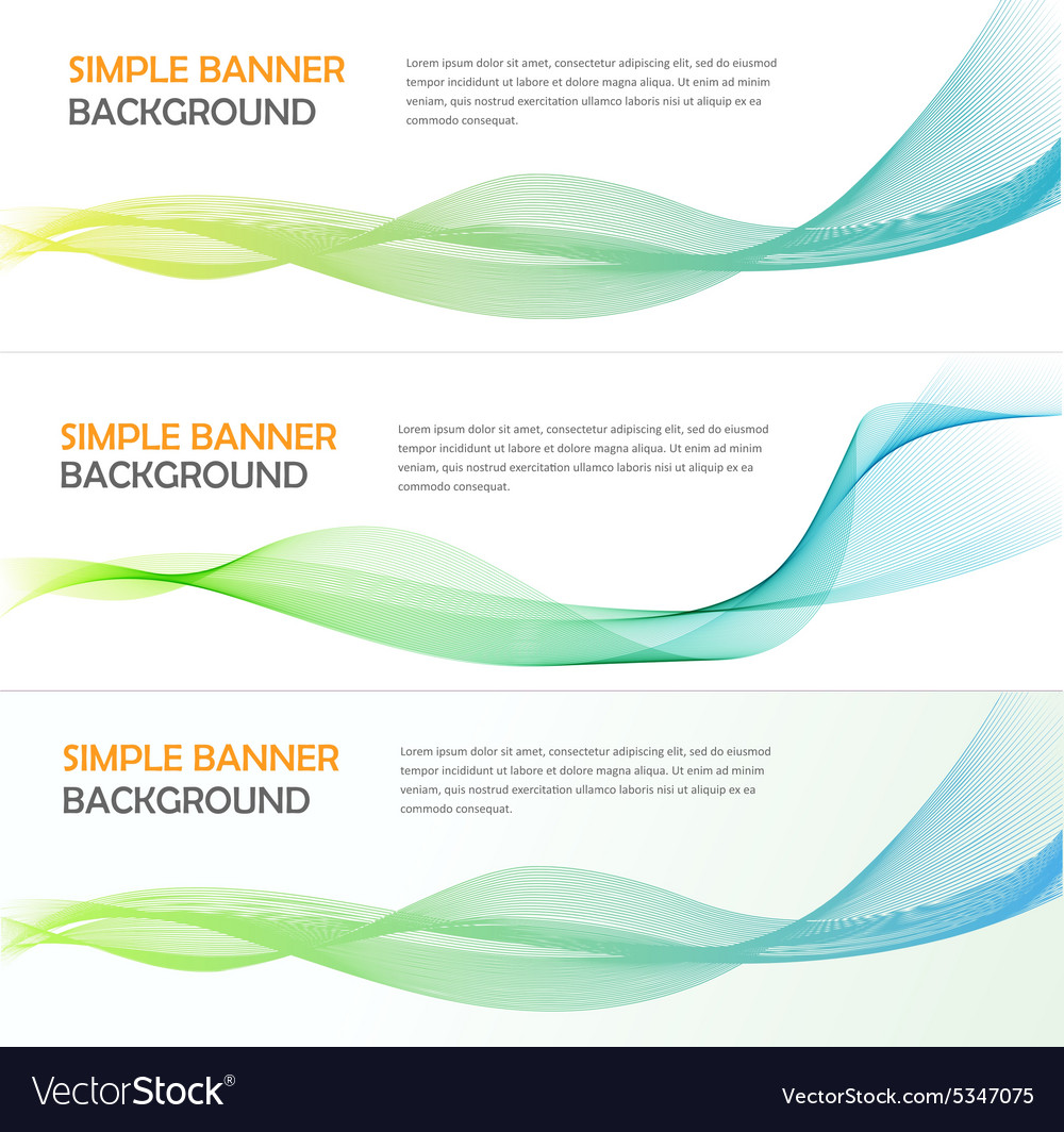 Three abstract banners with gradiented webs