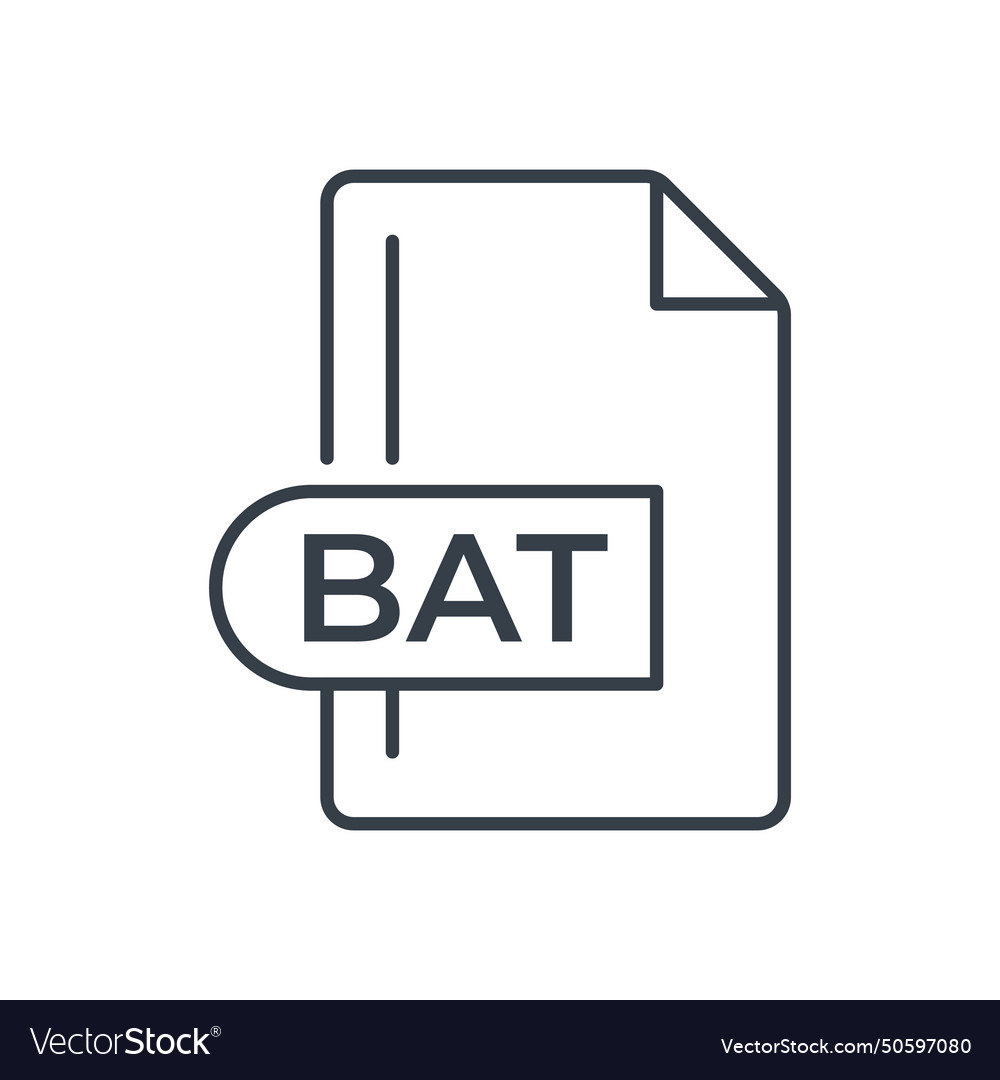 Bat file format icon batch extension Royalty Free Vector