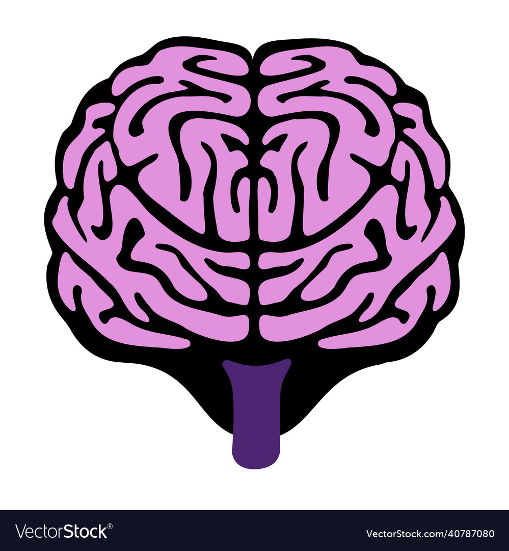 Bioscience icon of frontal human brain organ vector image Bioscience icon of frontal human brain organ