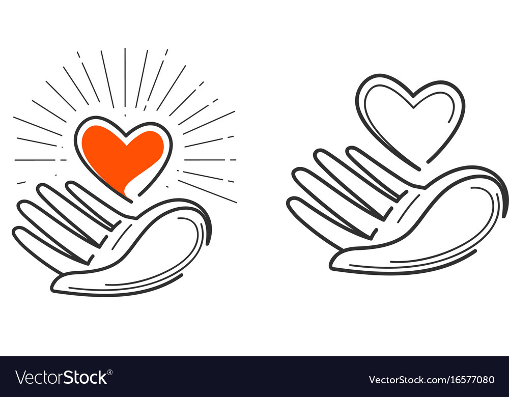 Download Charity life love health logo heart in hand Vector Image