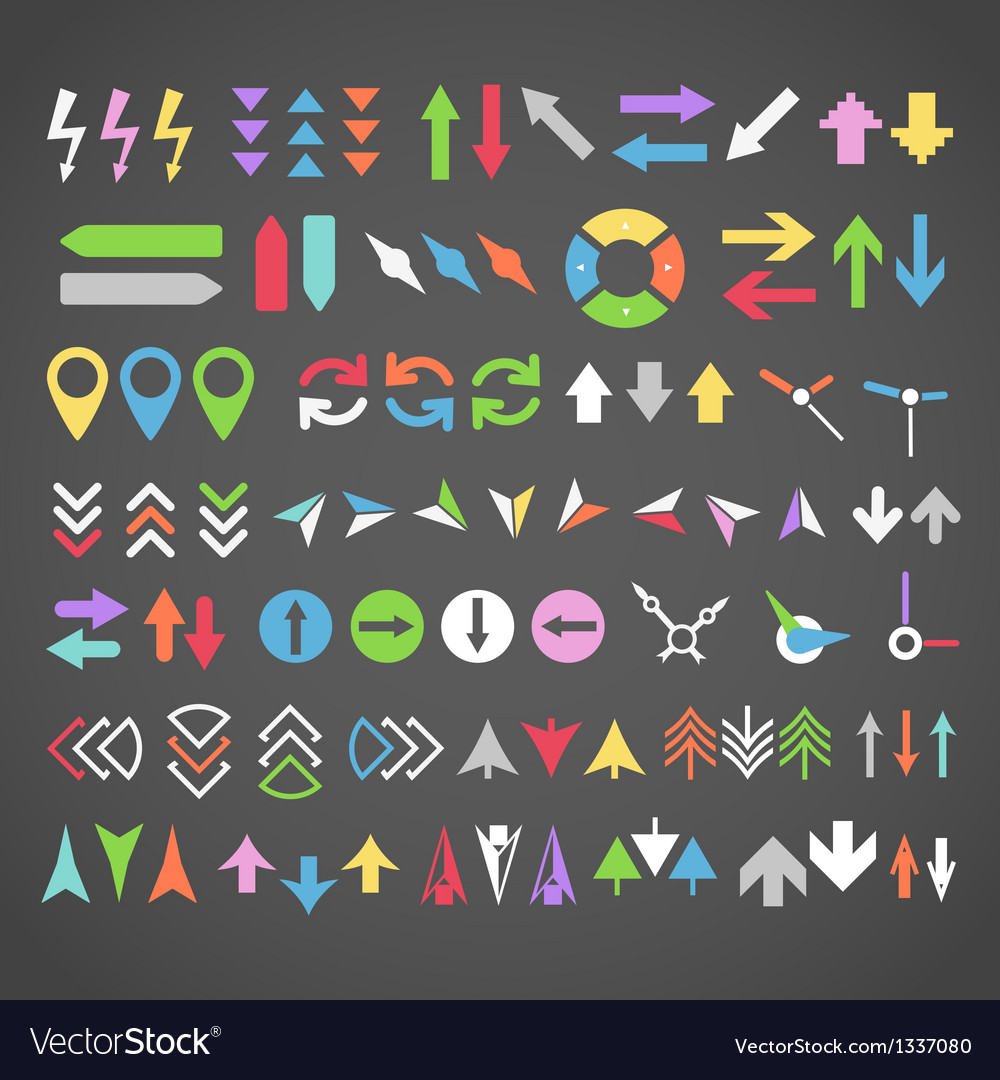 Color arrows collection Royalty Free Vector Image