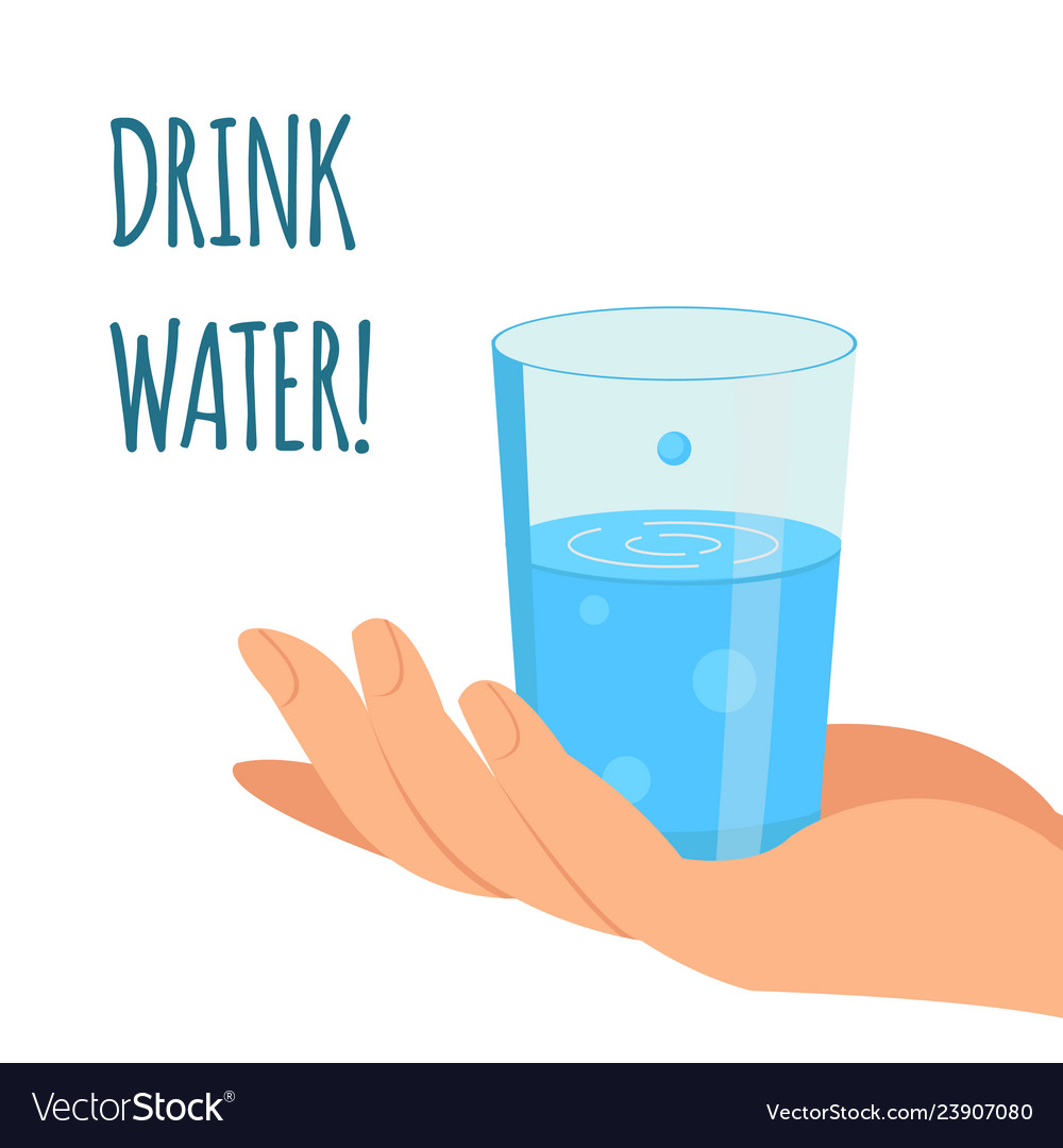 Drink water concept flat Royalty Free Vector Image