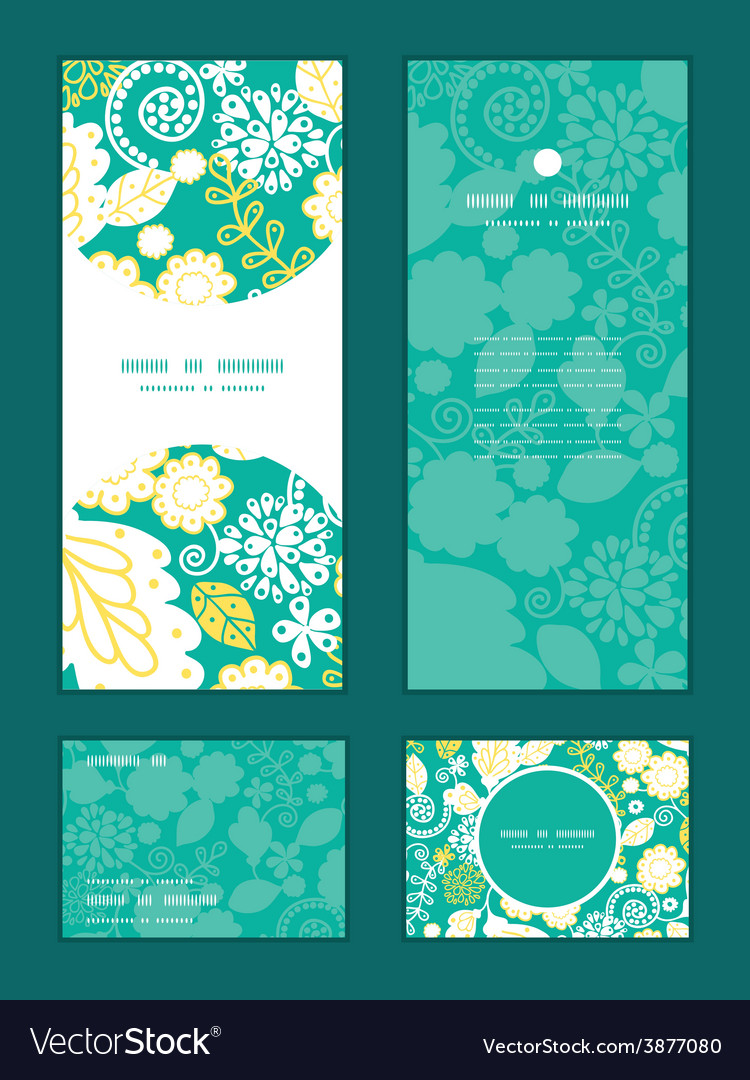 Emerald flowerals vertical frame pattern