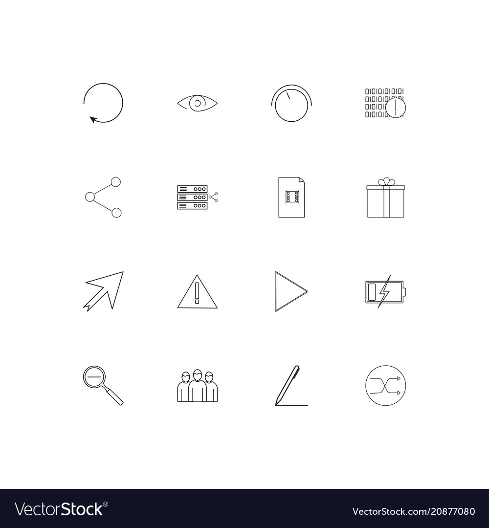 Interface linear thin icons set outlined simple