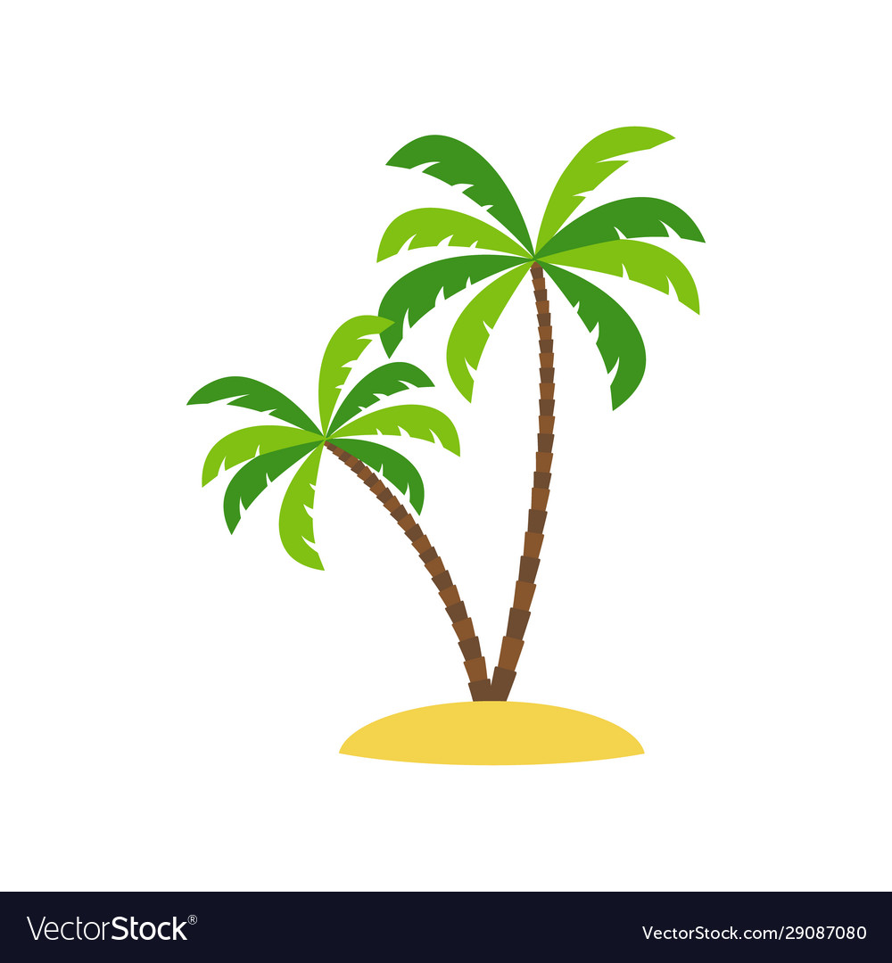 Island and palm tree icon Royalty Free Vector Image