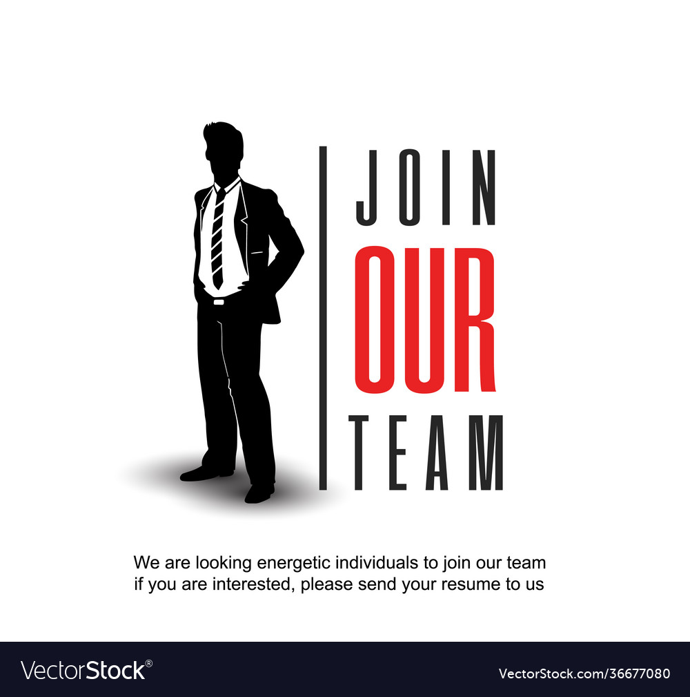 Join our team with business silhouette white