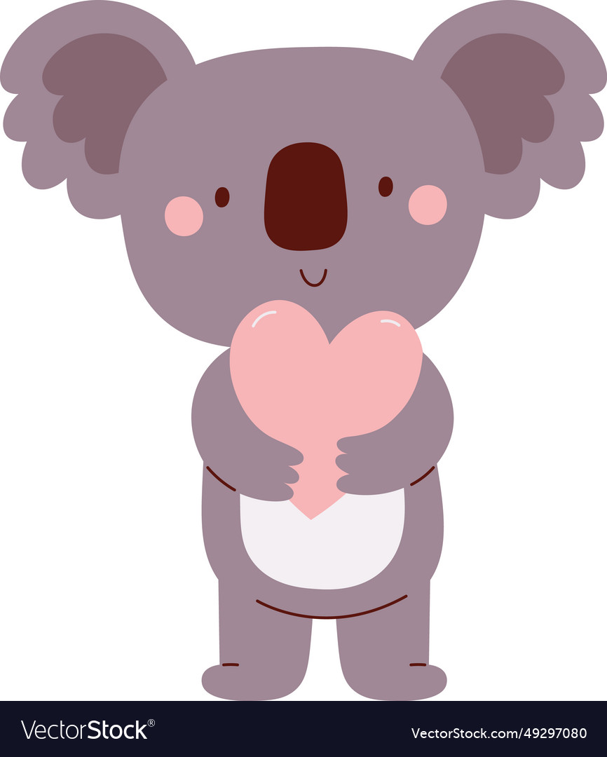 Koala holding heart Royalty Free Vector Image - VectorStock