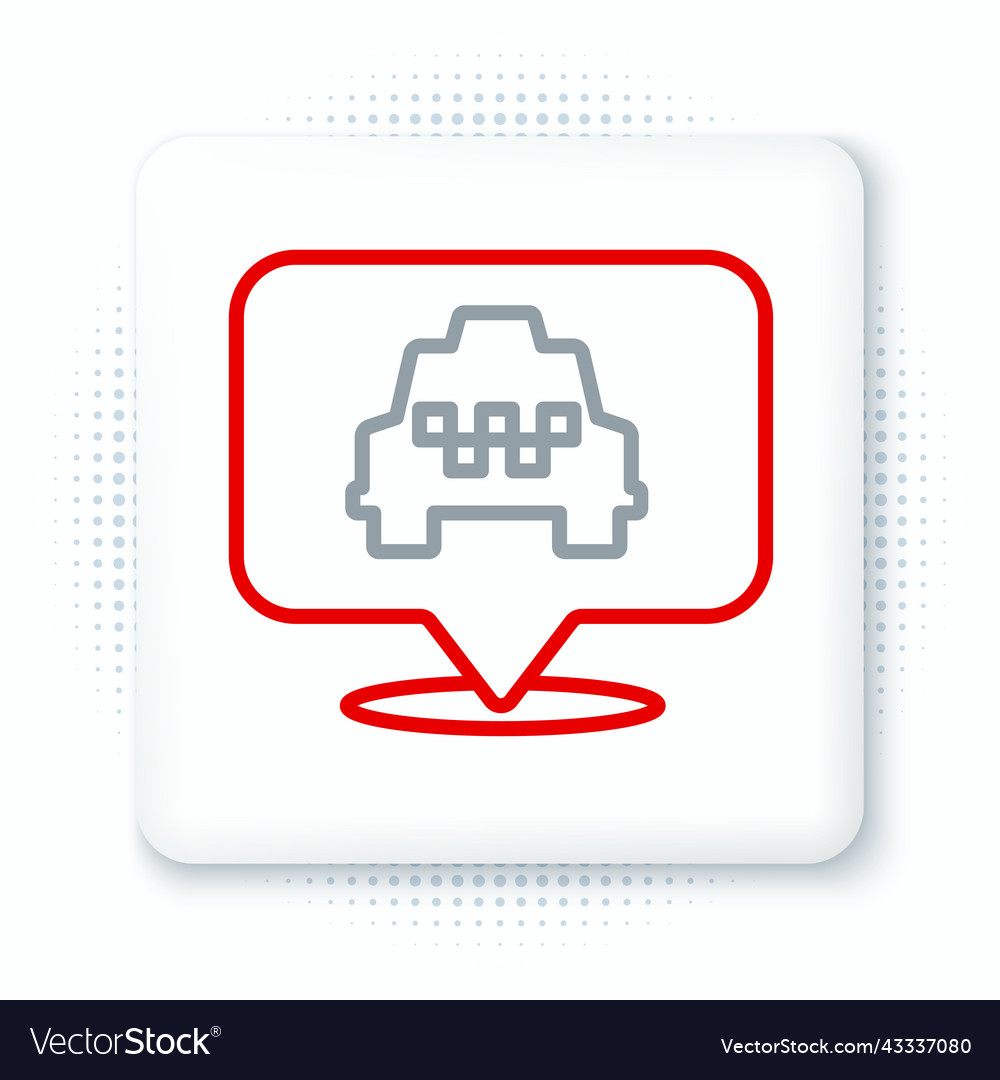 Line map pointer with taxi icon isolated on white vector image Line map pointer with taxi icon isolated on white
