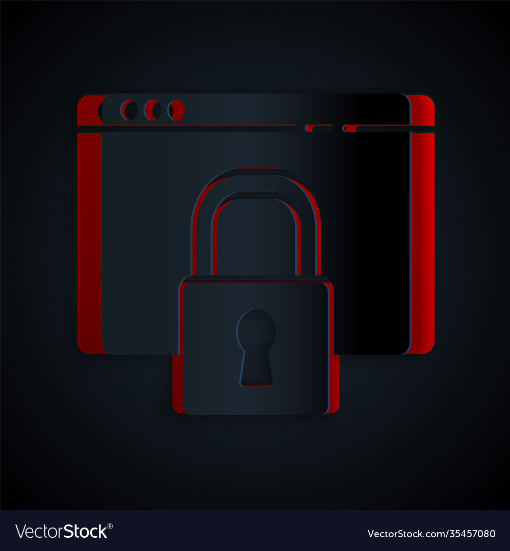Paper cut secure your site with https ssl icon vector image Paper cut secure your site with https ssl icon