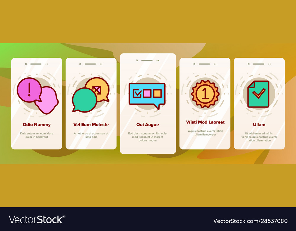 Quiz game onboarding icons set vector image Quiz game onboarding icons set
