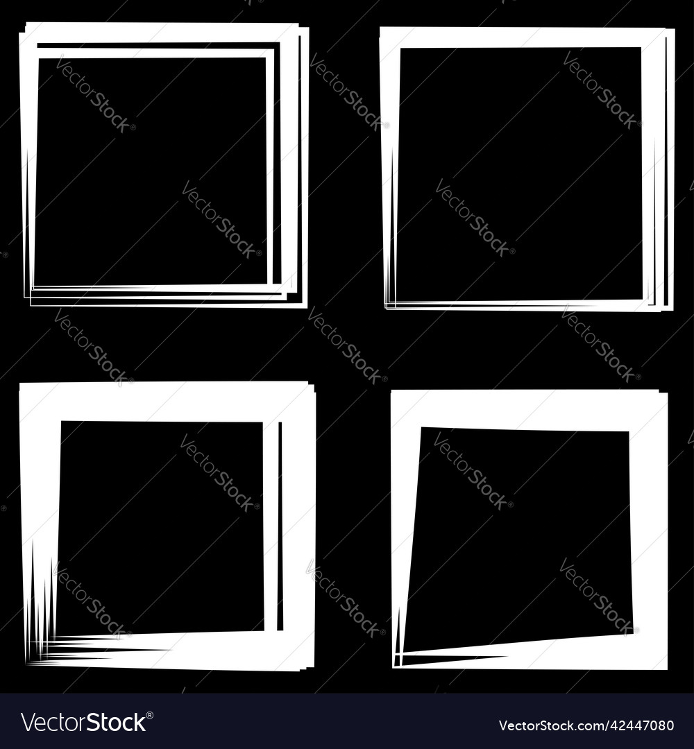 Random square contour frame border element vector image Random square contour frame border element