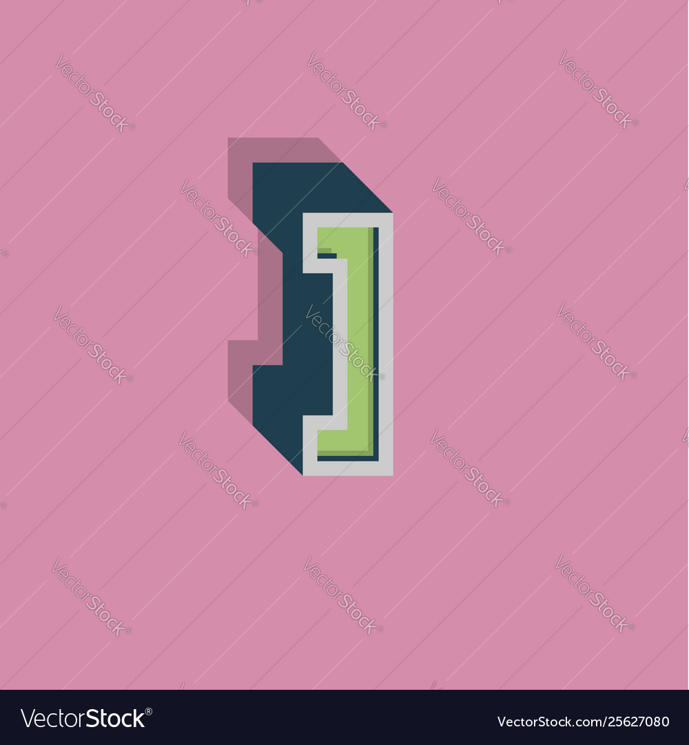 Retro 3d character from a fontset vector image Retro 3d character from a fontset