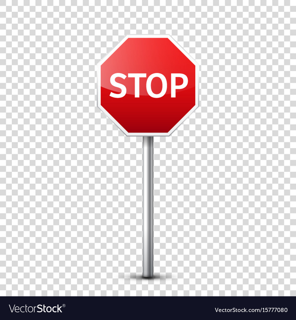 Road red signs collection isolated on transparent Vector Image
