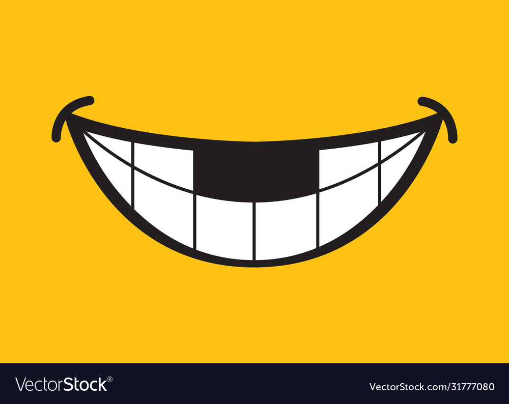 Smile icon on yellow background