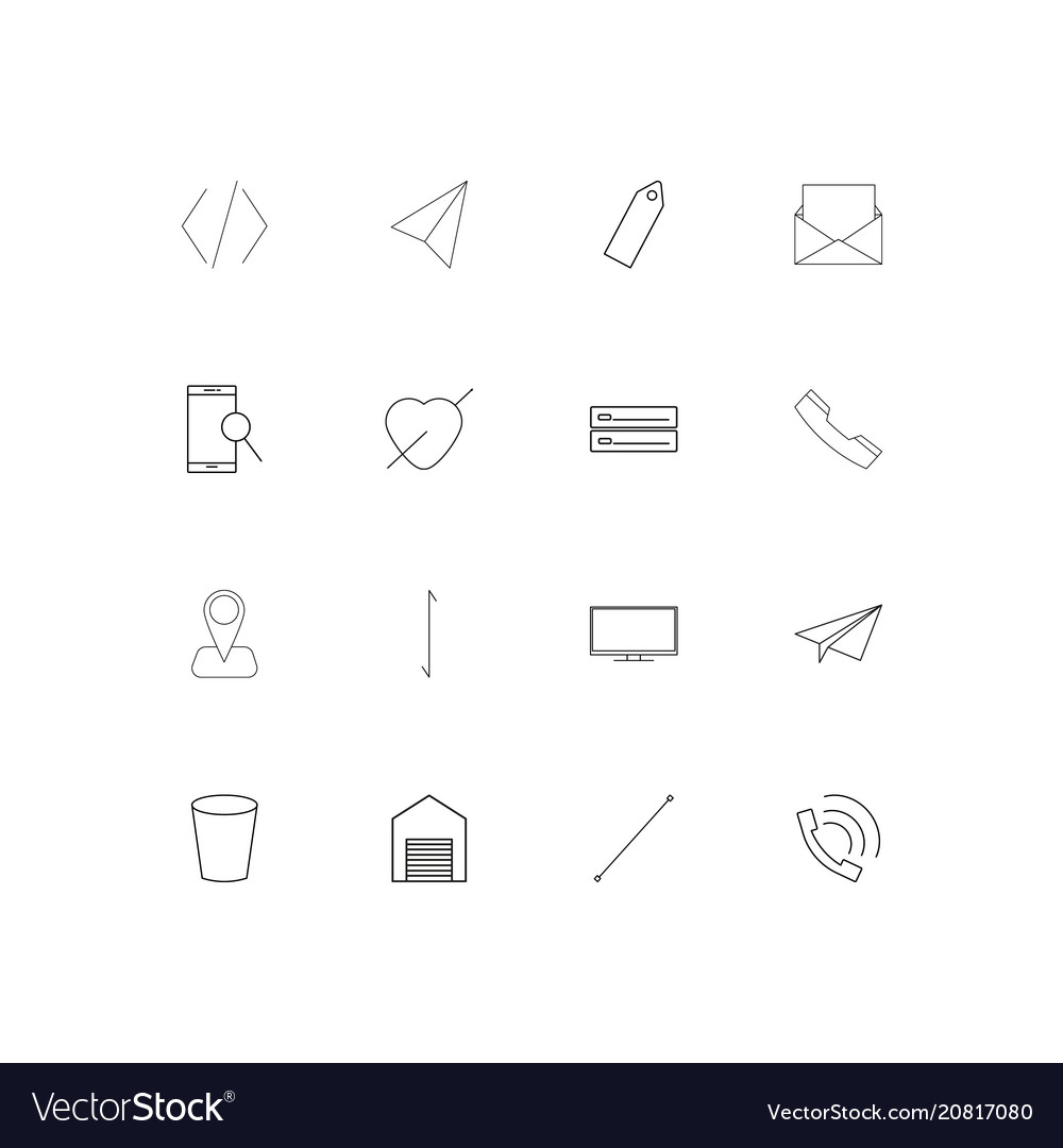 Web linear thin icons set outlined simple