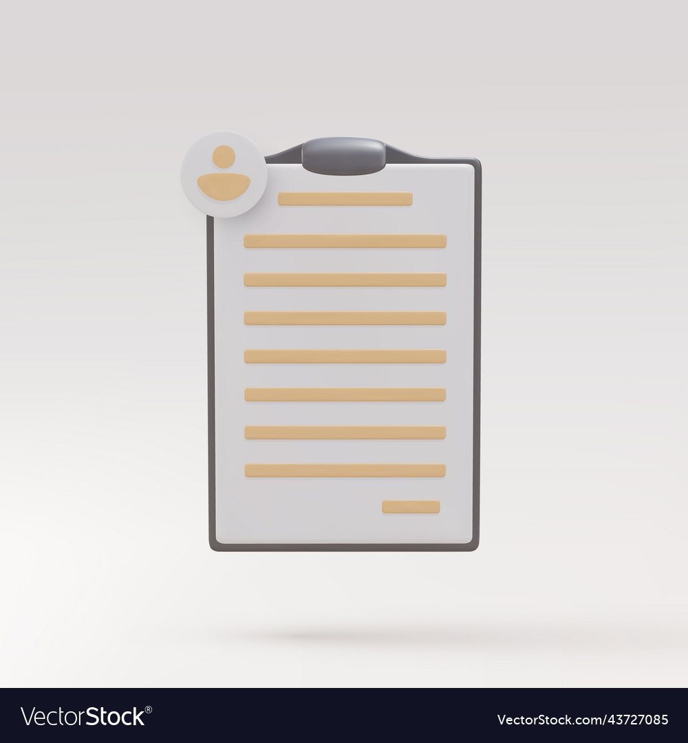 3d render documents personal data vector image 3d render documents personal data