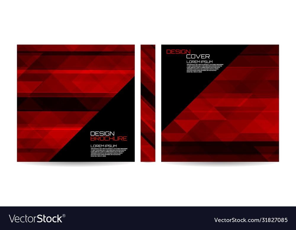 Brochure template with red striped overlapping