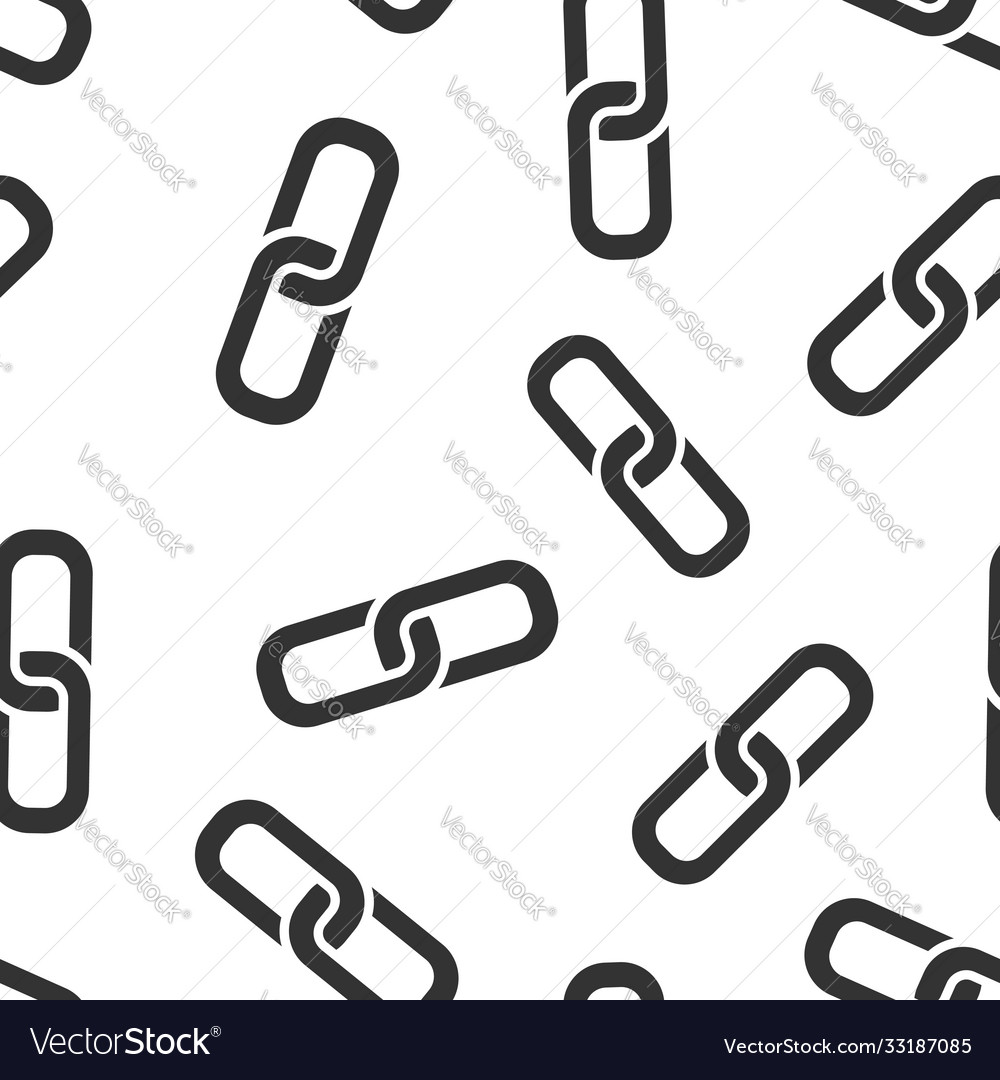 Chain icon in flat style network hyperlink vector image Chain icon in flat style network hyperlink