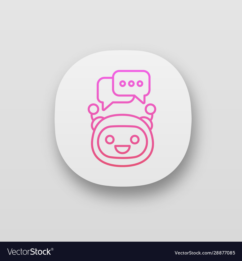 Chatbot with speech bubbles app icon vector image Chatbot with speech bubbles app icon