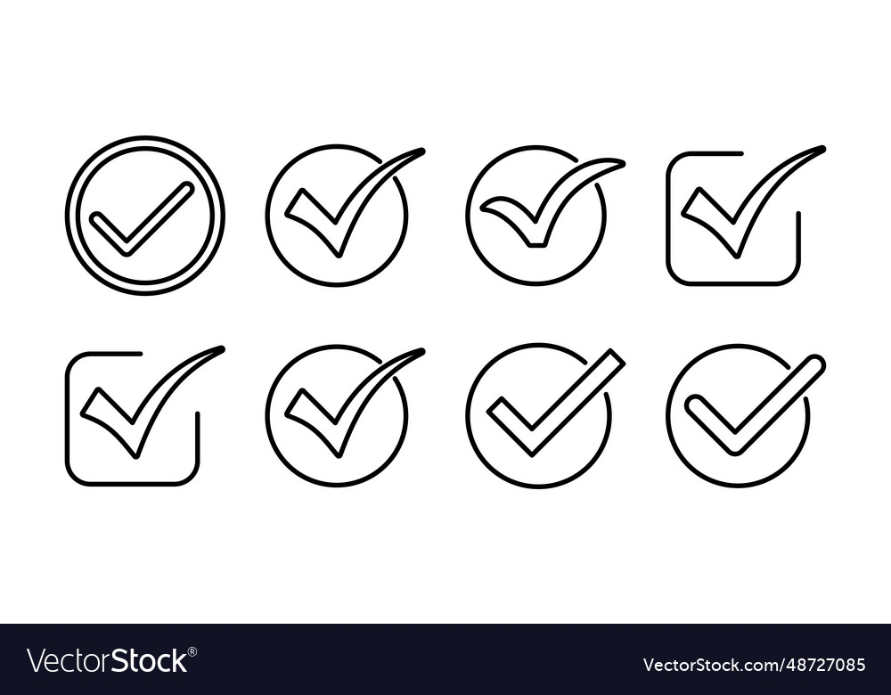 Check icon mark list button vector image Check icon mark list button
