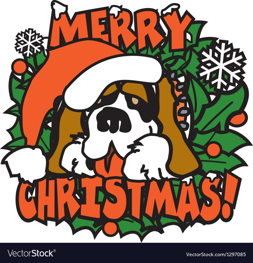 Christmas dog Royalty Free Vector Image - VectorStock