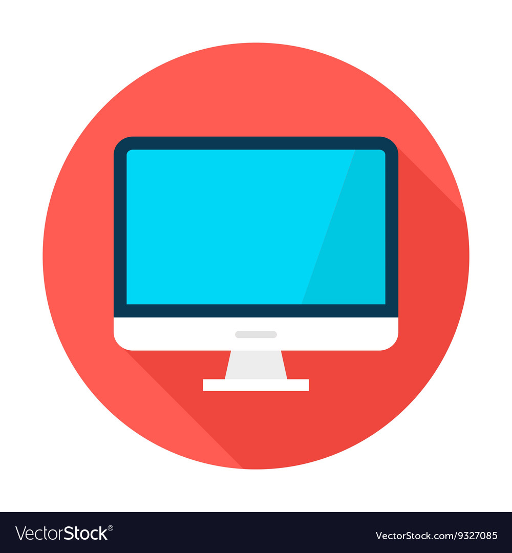 Computer Monitor Icon - Flat Style