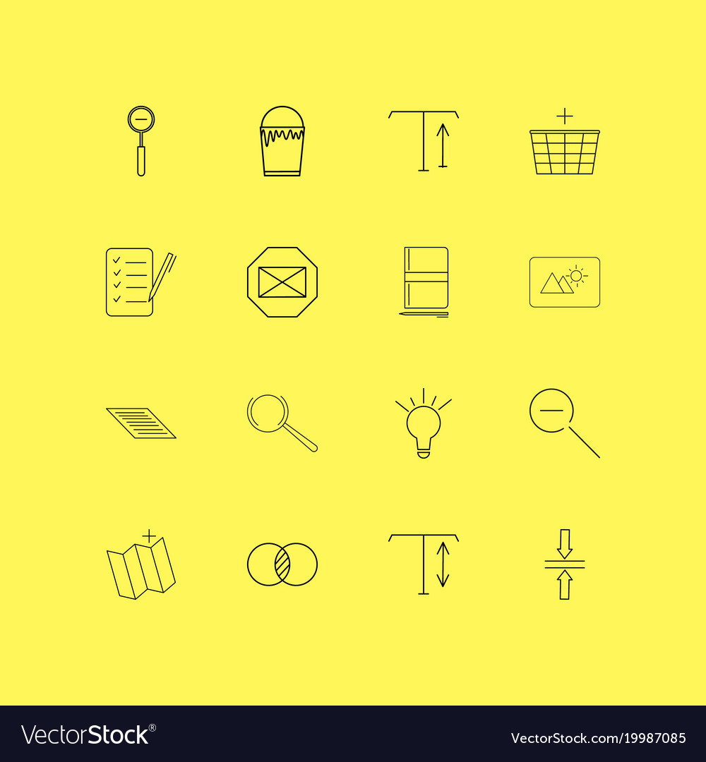 Design elements linear icon set simple outline