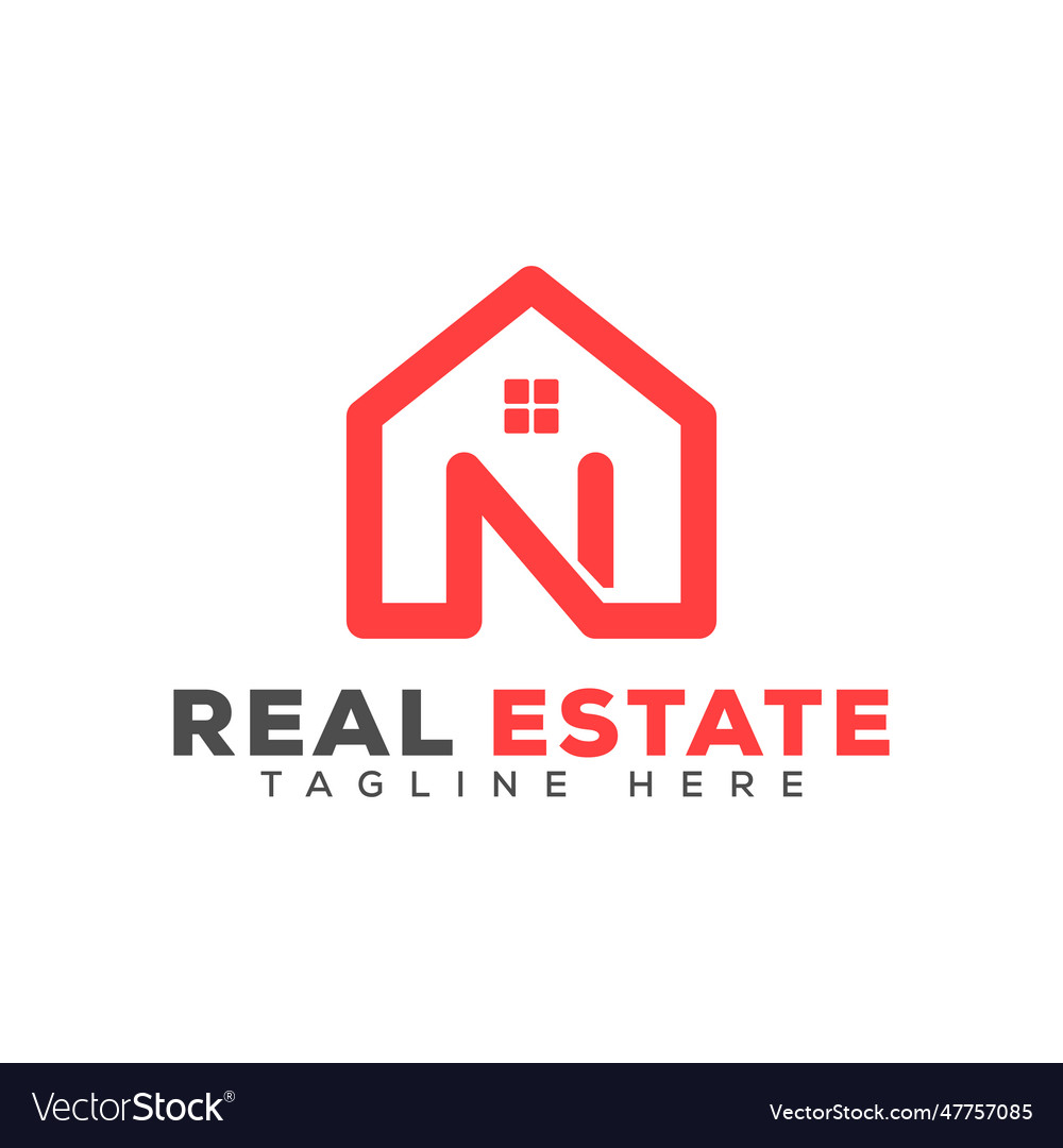 Eps10 initial letter n real estate logo Royalty Free Vector