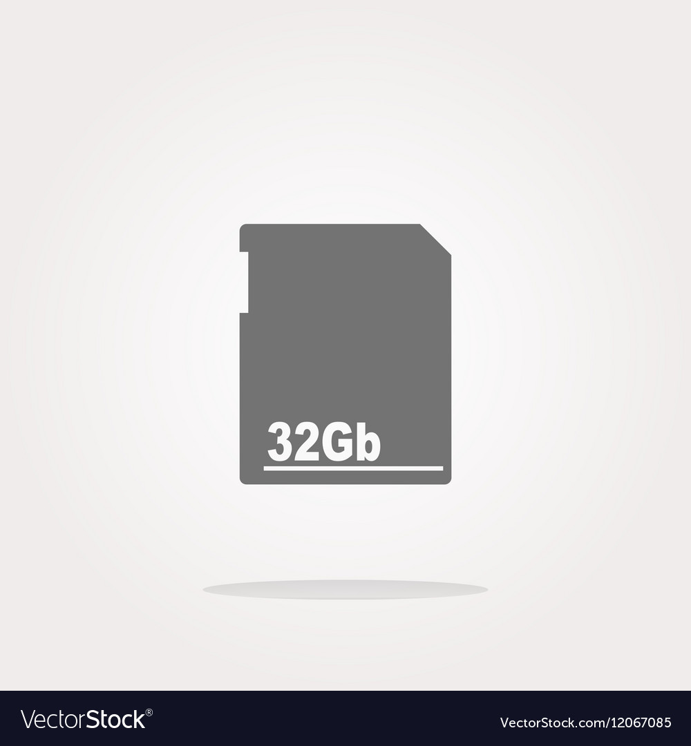 Flash memory card web button icon isolated