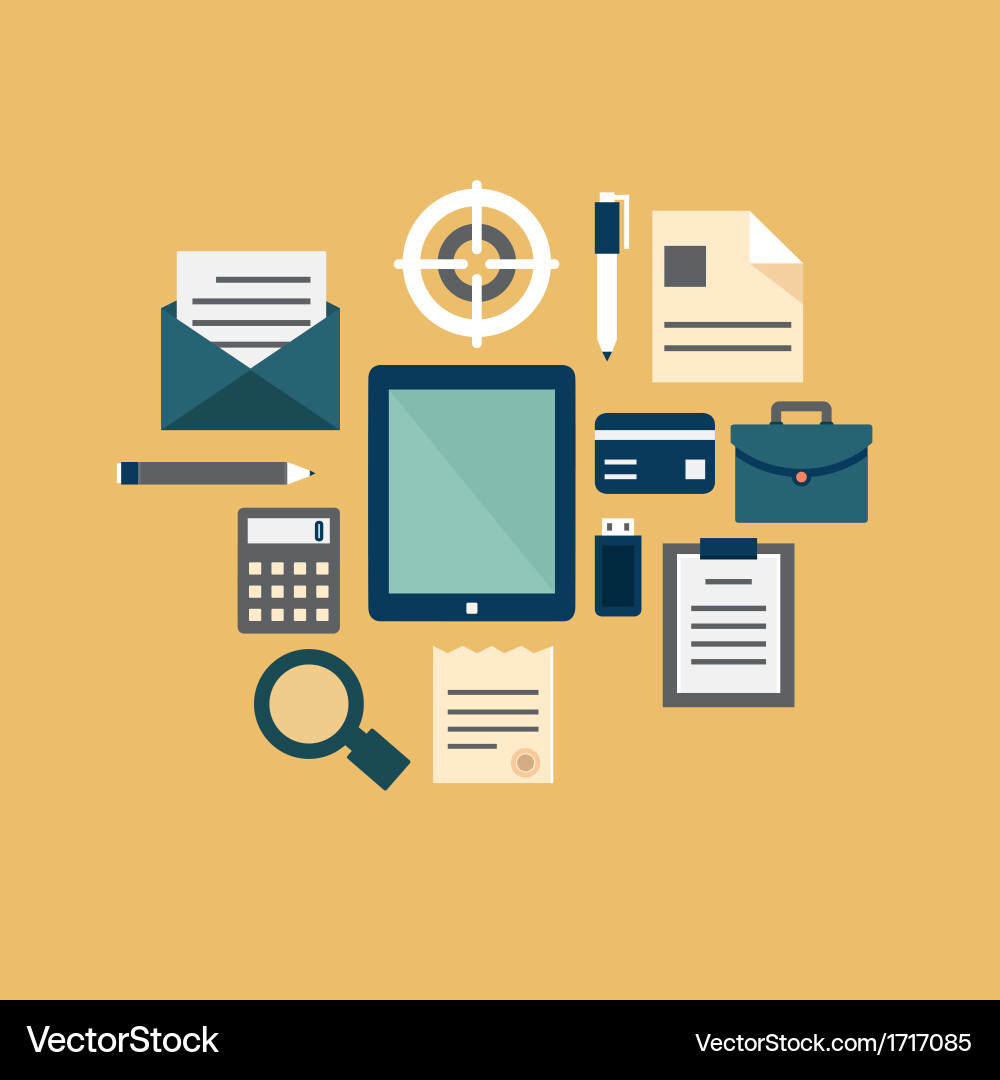 Flat concept documents for business Royalty Free Vector