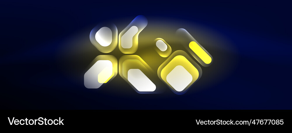 Glowing neon geometric elements abstract Vector Image