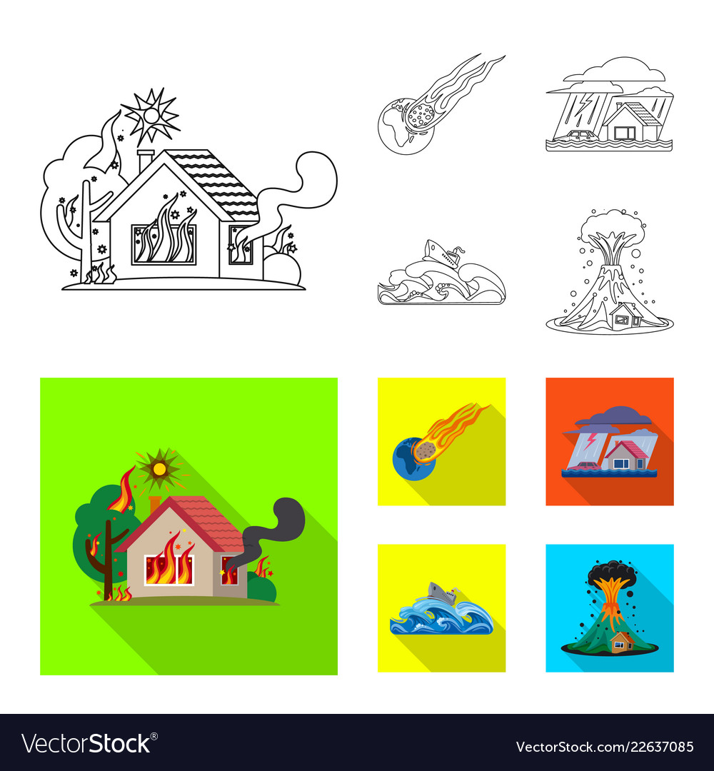 Isolated object of natural and disaster icon vector image Isolated object of natural and disaster icon