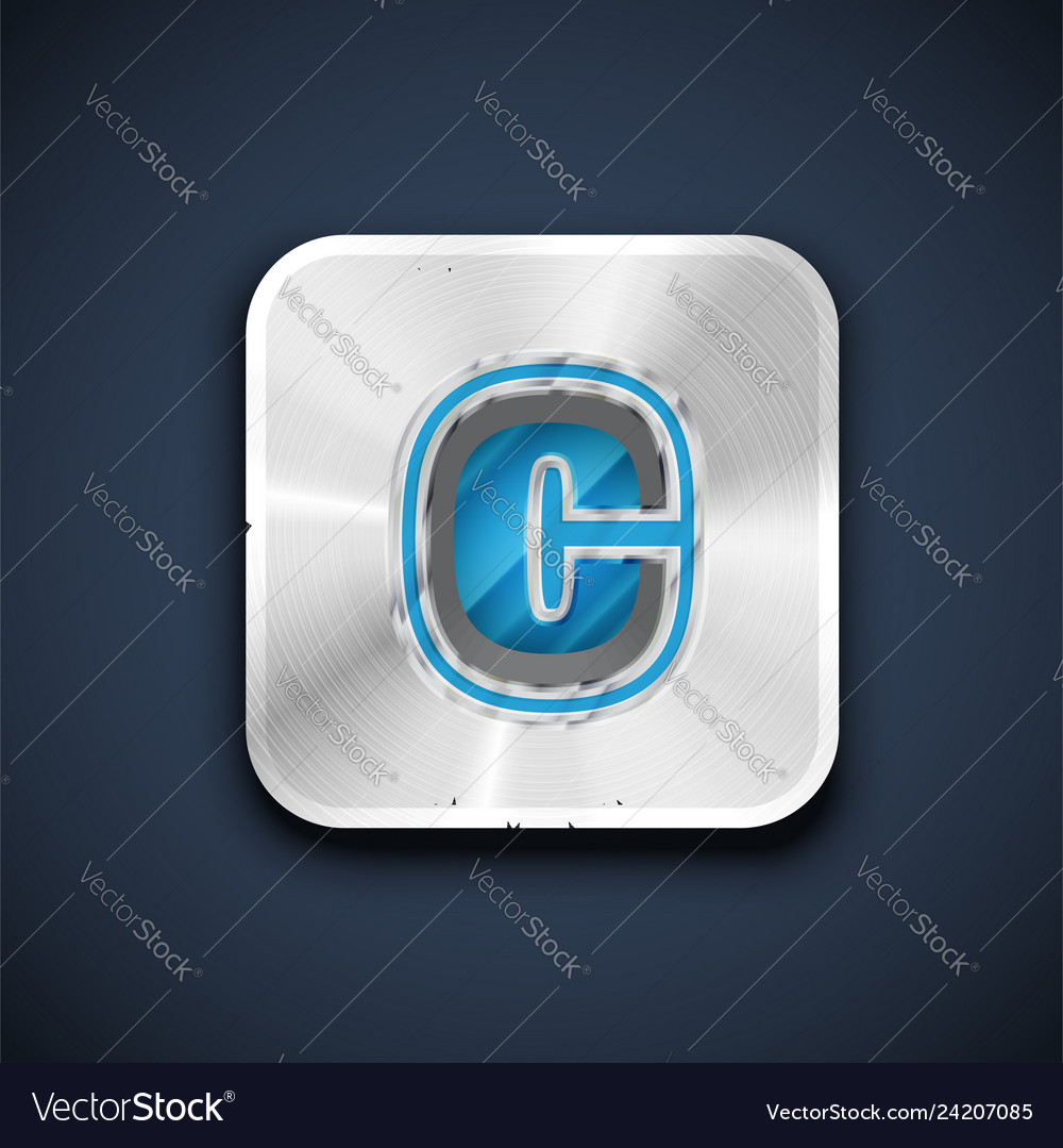 Metallic 3d character from a font set vector image Metallic 3d character from a font set