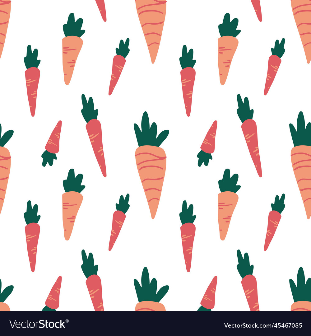 Minimalistic pattern with orange and red carrots vector image Minimalistic pattern with orange and red carrots