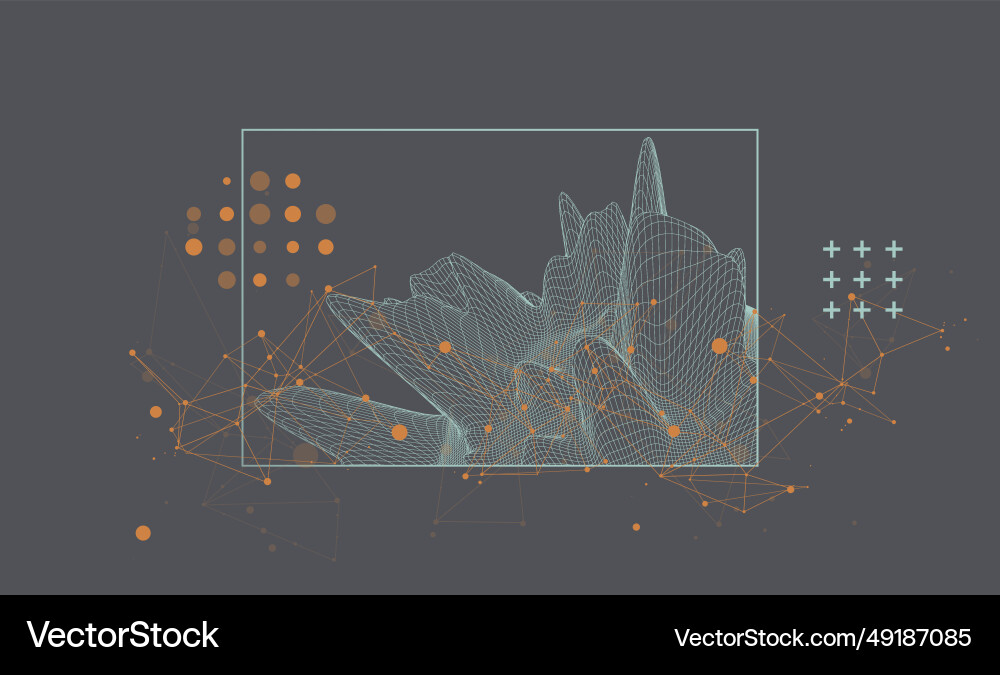 Modern science or technology elements in square Vector Image