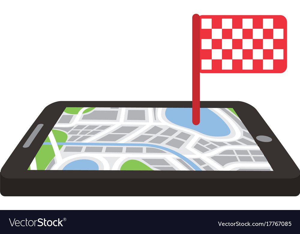 Navigation gps device and city map with finish
