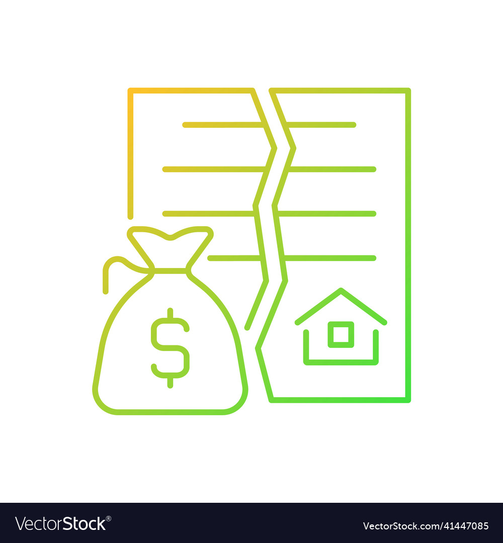 Nullified contract gradient linear icon vector image Nullified contract gradient linear icon