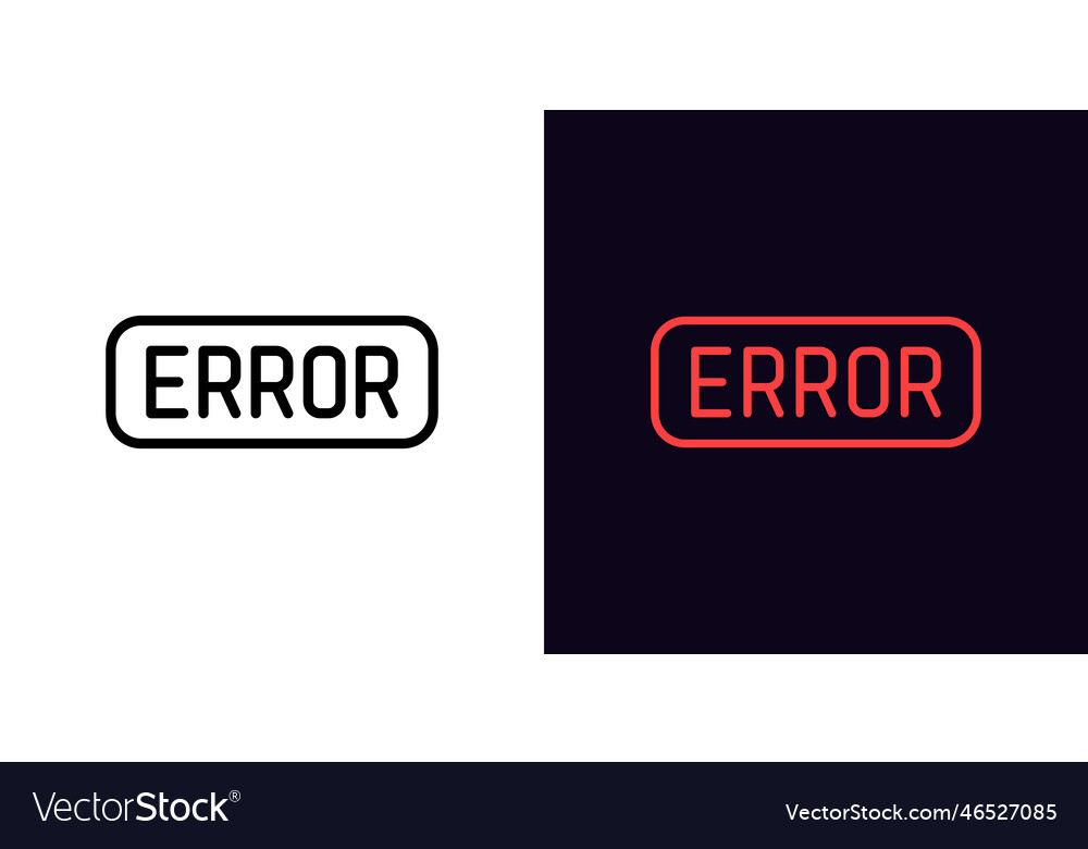 Outline error icon with editable stroke text