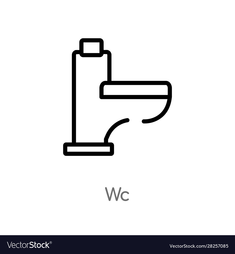 Outline wc icon isolated black simple line