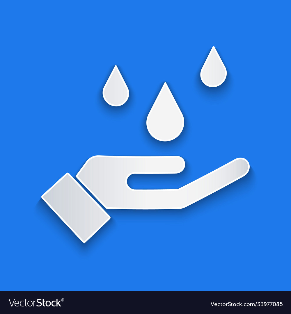 Paper cut washing hands with soap icon isolated