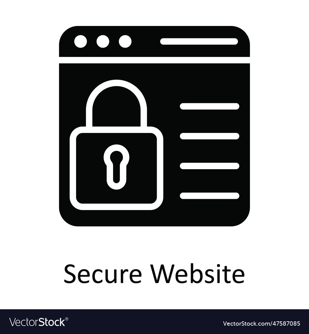 Secure website solid icon design