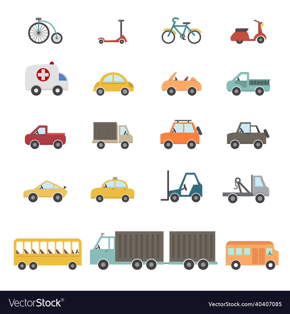 Transportation icons set