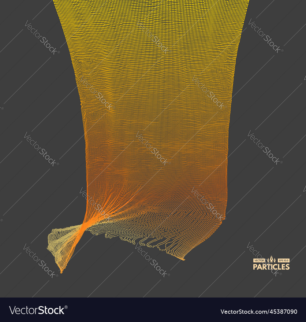 Array with dynamic particles 3d futuristic style vector image Array with dynamic particles 3d futuristic style