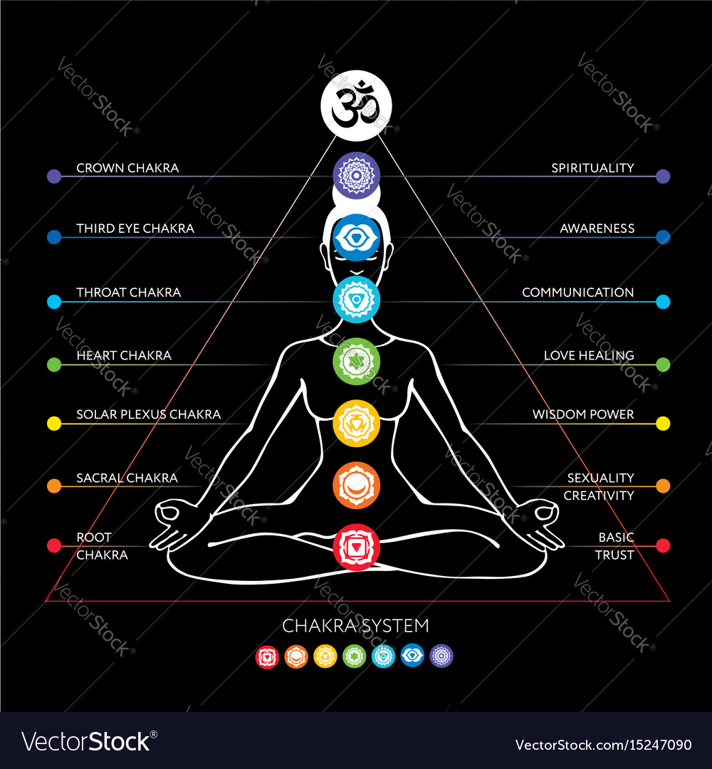 Chakras System Human Body Royalty Free Vector Image