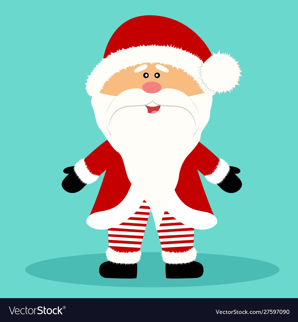 Christmas Card Santa Claus Isolated Object Vector Image