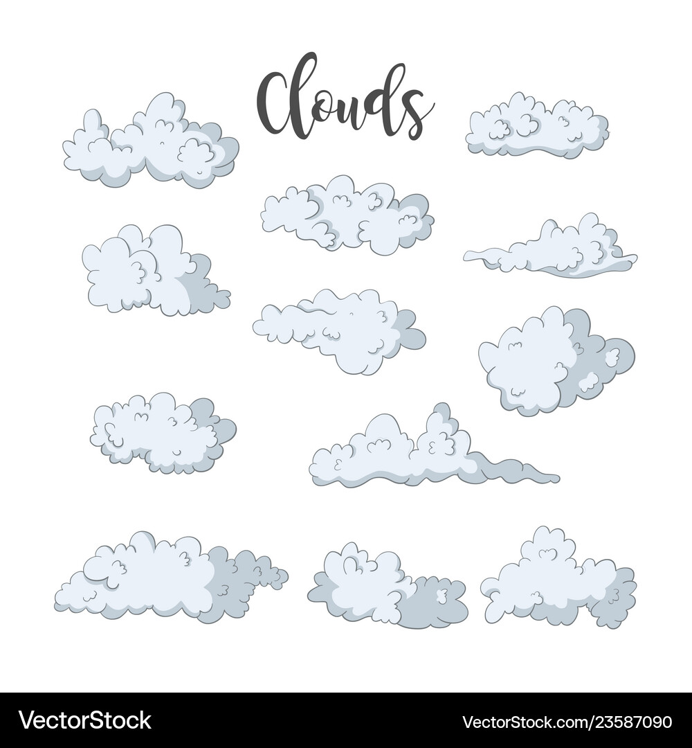 Cloud icon set Royalty Free Vector Image - VectorStock