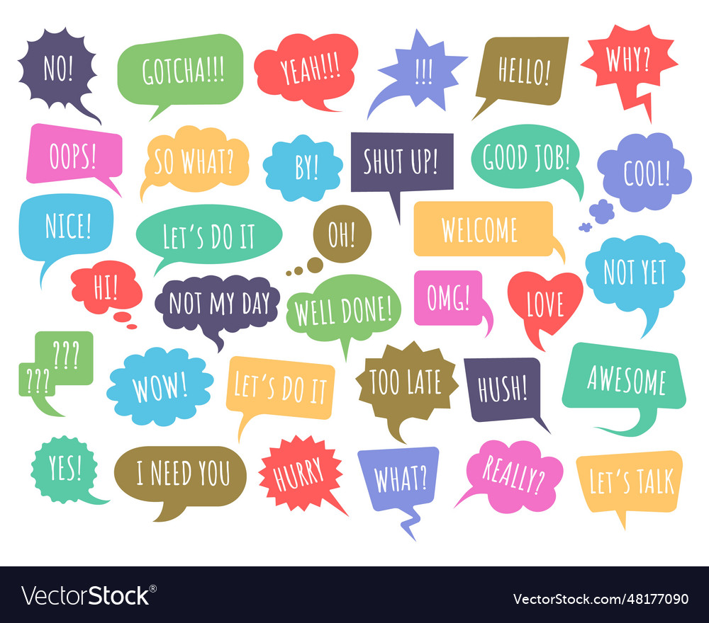 Expression text balloons Royalty Free Vector Image